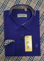 Men’s Premium Formal Shirt – Navy Blue Burberry Style