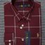 Men’s Slim Fit Checked Formal Shirt – Maroon Ralph Lauren Designer Wear